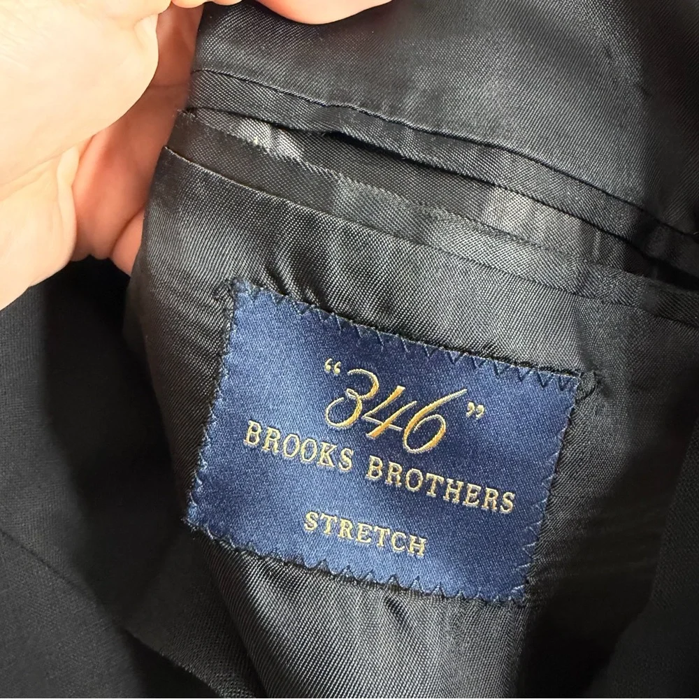 NWOT Brooks Brothers 346 Stretch Men's Black Solid Wool Blazer Size 41R Workwear